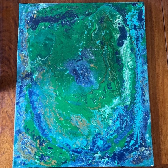 “Medusa” 16x20” Abstract Canvas Painting - Picture 2 of 3